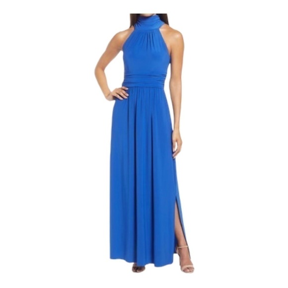 𝅺eliza J High Neck Sleeveless Long Dress - Picture 1 of 16